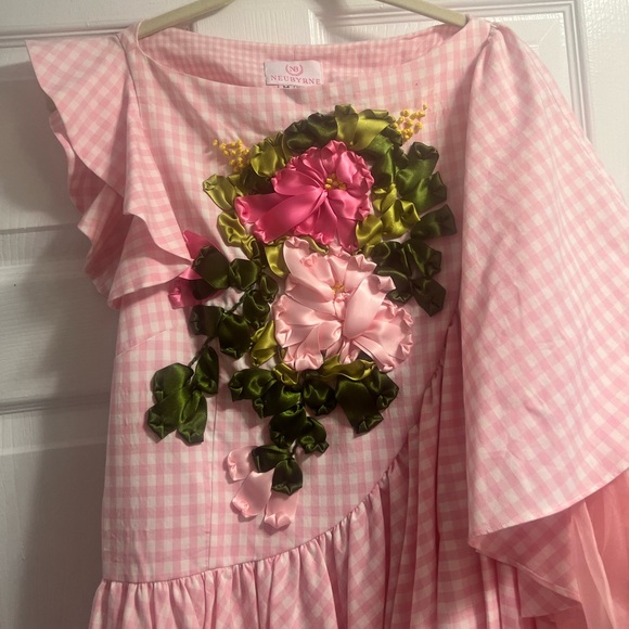 Pink Gingham Statement Dress - Picture 10 of 11